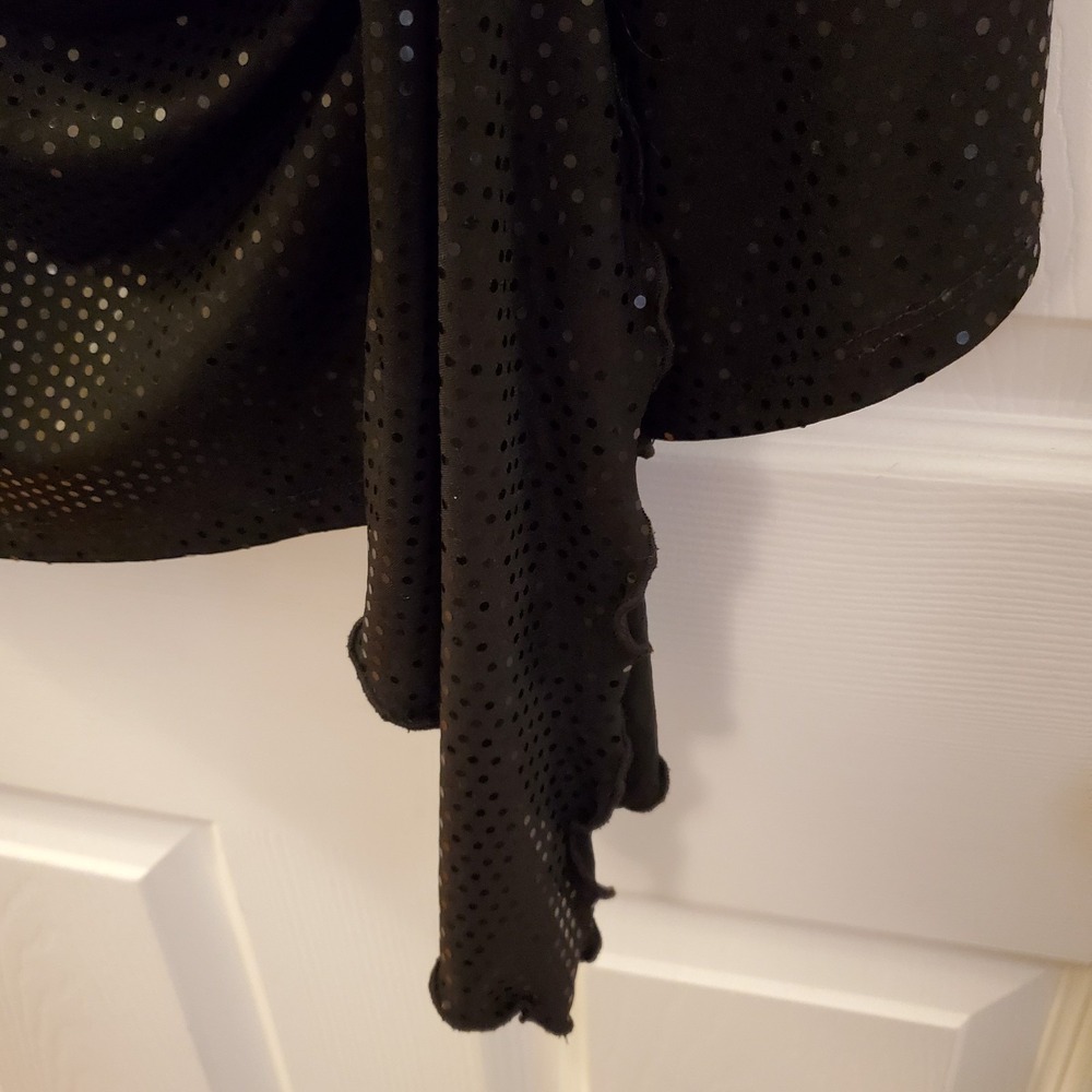 Vintage Cache‎ sz S black sparkle cowl neck top drape evening Party Y2K 90s Glam - Picture 3 of 12